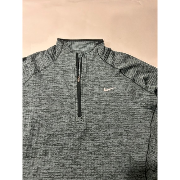 Nike Dri-FIT 1/4 Zip Pullover Athletic Top Running Green Thumb Holes Womens M‎ - Picture 1 of 6